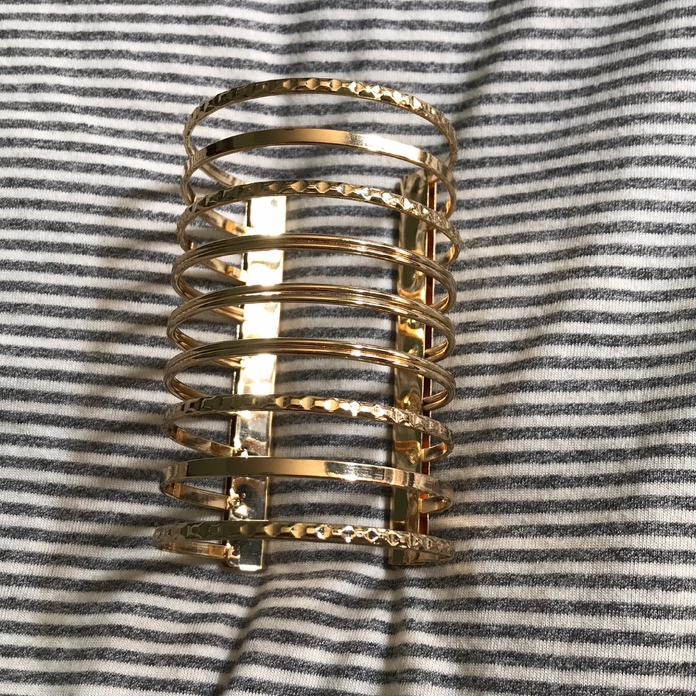 Gold gladiator style cuff bracelet